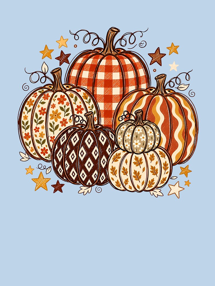 Patterned Pumpkins Autumn Fall Harvest Graphic by Derekquie