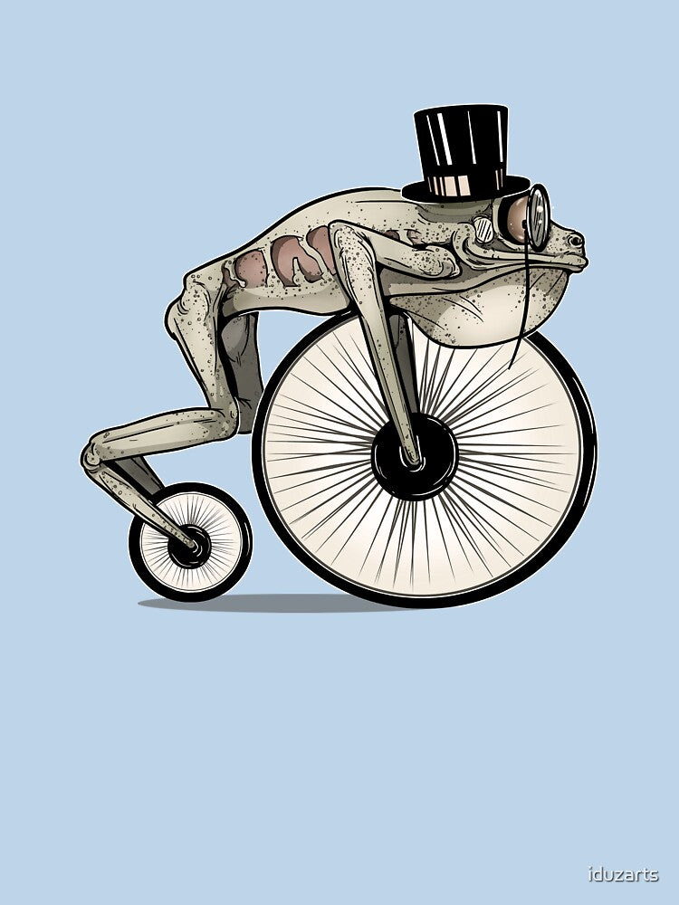 Penny Farthing Bicycle Frog Wheels. Sepia by iduzarts