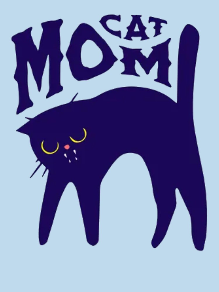 Spooky Cat Mom - Arched Black Cat Silhouette Art by GenZFashion000
