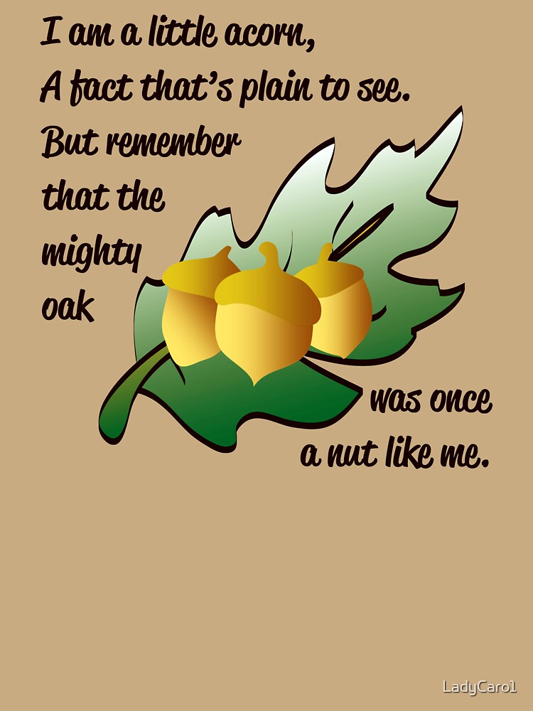 "I am a little acorn" poem with acorn and leaf design by TimeLady's Closet