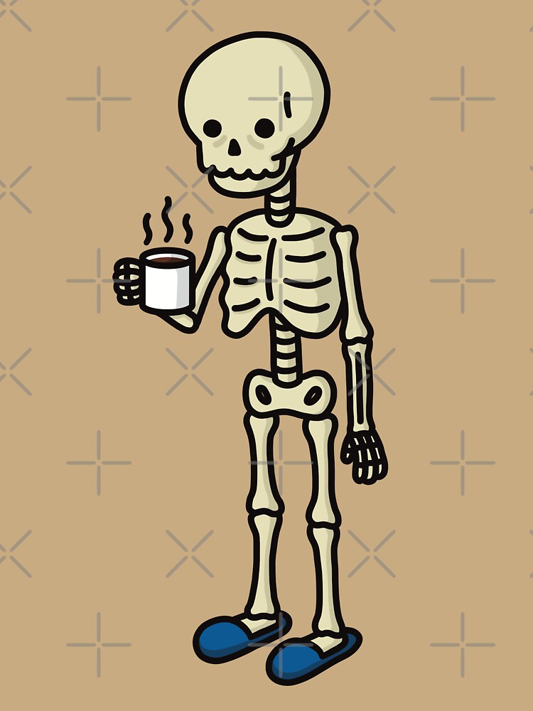 Tired Skeleton With Coffee by donsab