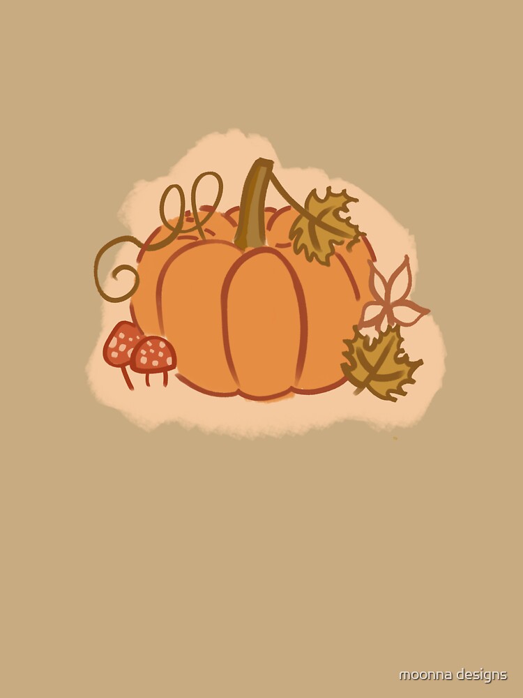 Fall Pumpkin and Mushrooms by moonna designs