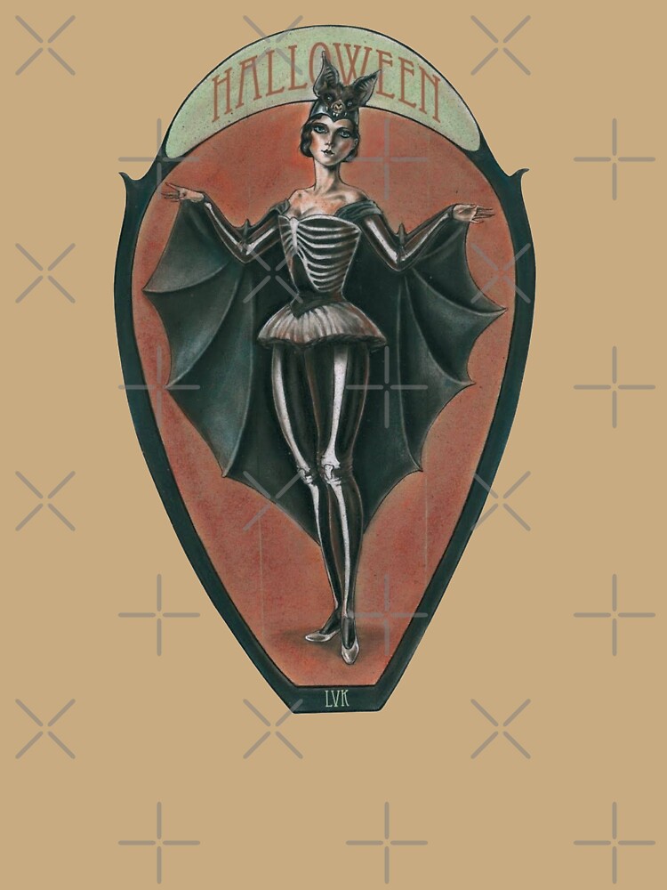 Vintage Halloween Bat Lady in Costume by Bellathewilde