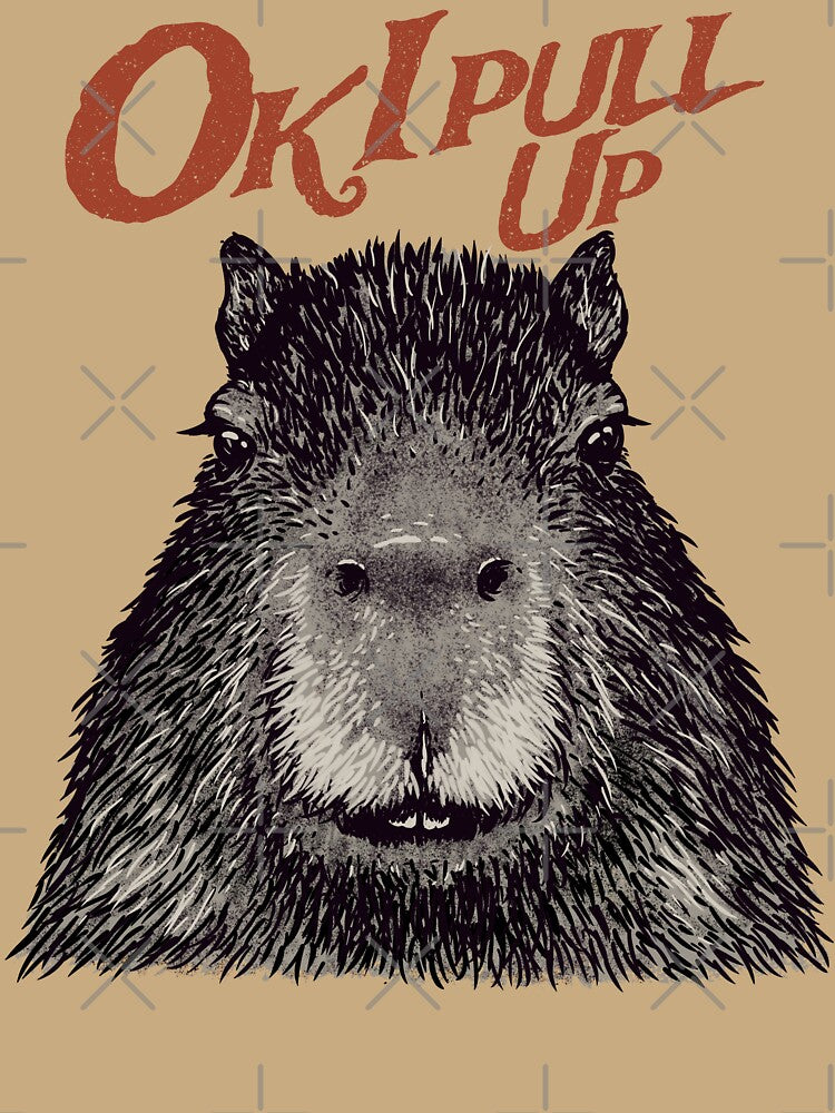 Capybara - Ok I pull up | MEME | Red Capybara | His Name - Gort | Capy Yuzu | Pet Mat Bandana by Any Color Designs