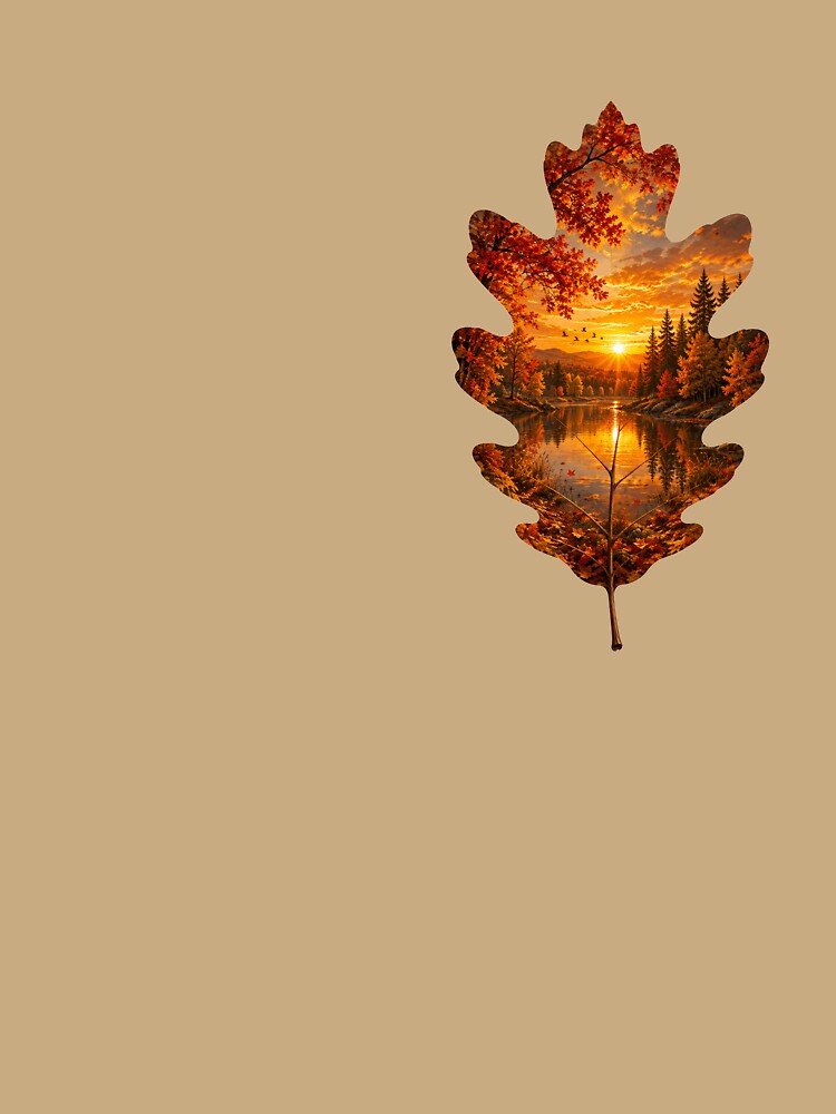 Golden Autumn Sunset in an Oak Leaf by HeyFajnaLinja