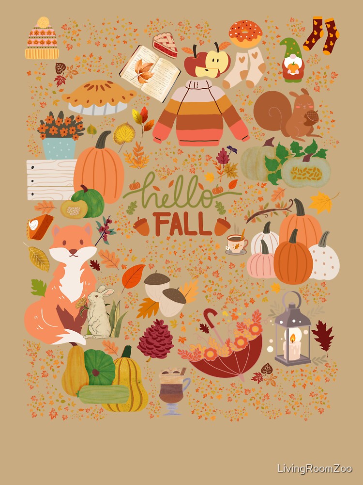 Cozy Hello Fall Fox by LivingRoomZoo