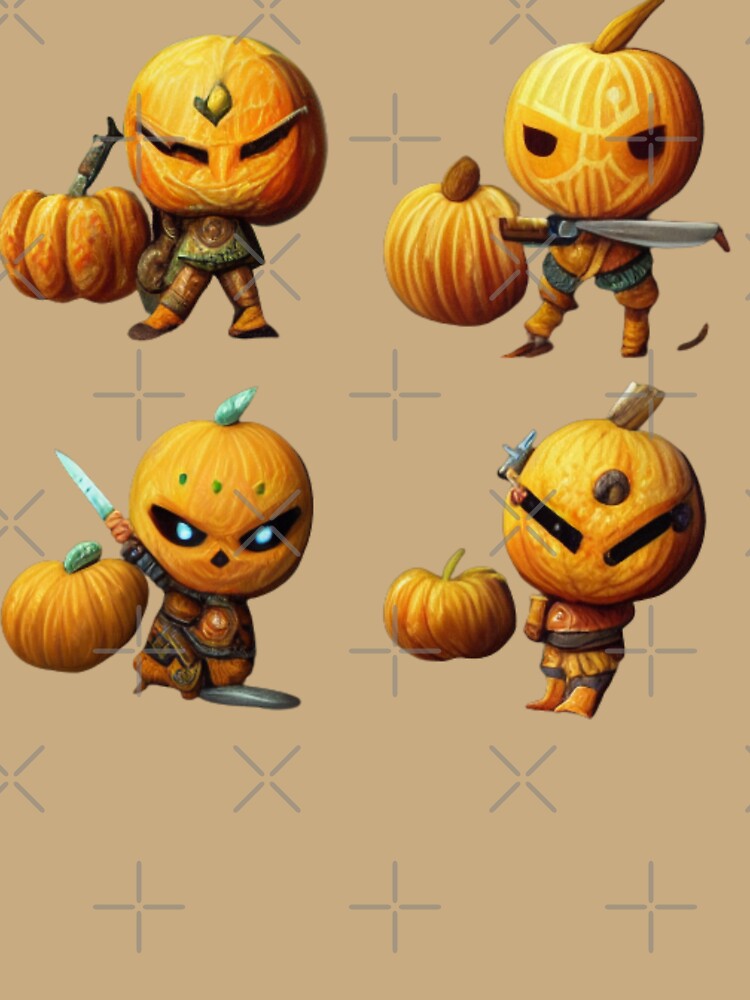 Little Pumpkin Warriors Holding scary and horror -Halloween Pumpkin by hassendz