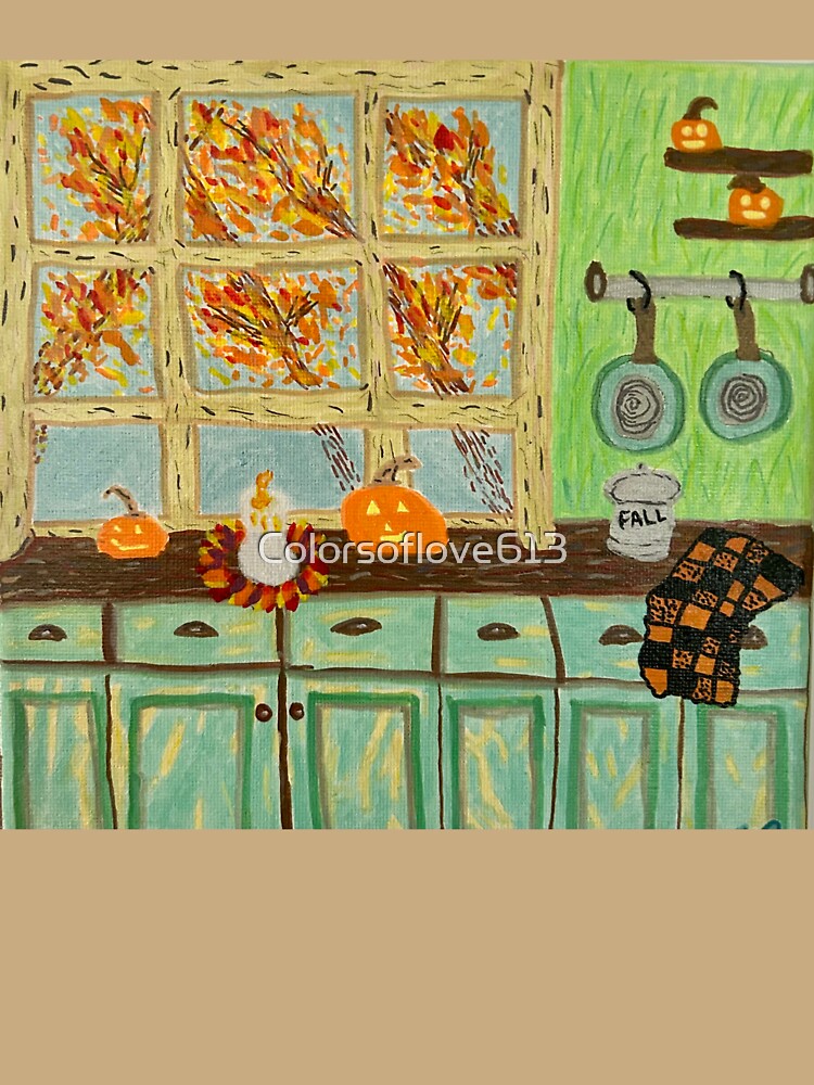 Cozy Fall Autumn Pumpkin Retro Painting by Colorsoflove613