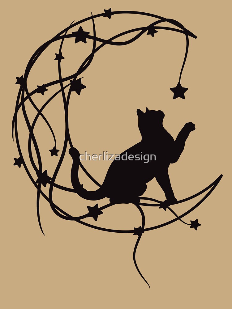Cat and Moon by cherlizadesign