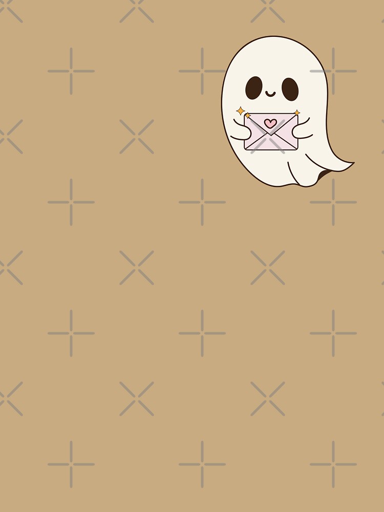 Shy Ghost Holding Love Letter Halloween Design by Hendy Studio