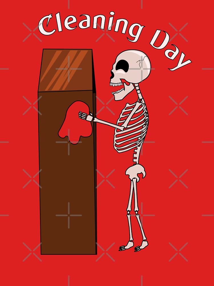 A funny skeleton cleans his house by AzizEra