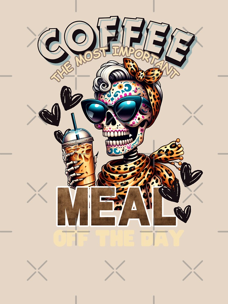Funny Skull Drinking Coffee Quote by BaliChili