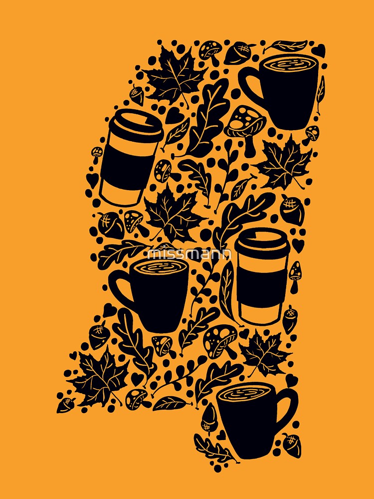 Autumn Season Mississippi Black silhouette With Yellow Background by missmann
