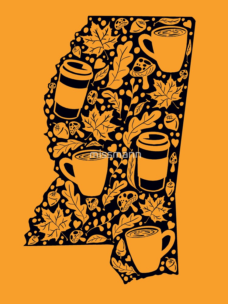 Autumn Season Mississippi Black silhouette With Orange Background by missmann