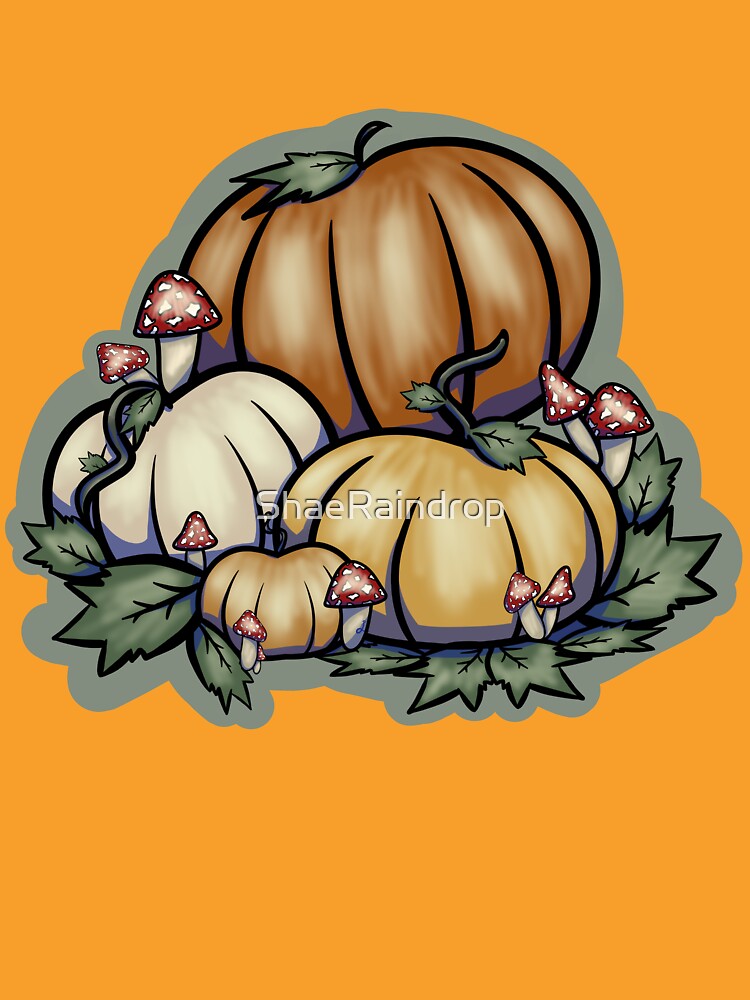 Autumn Pumpkins And Mushrooms by ShaeRaindrop