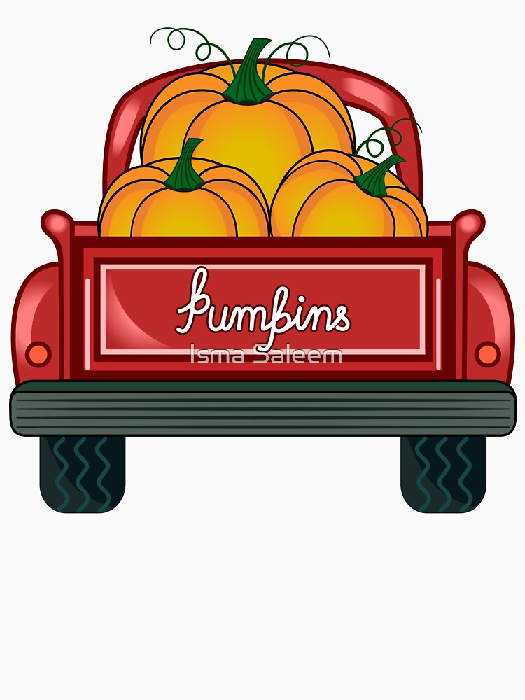 Red Pumpkin Truck Fall by Isma Saleem