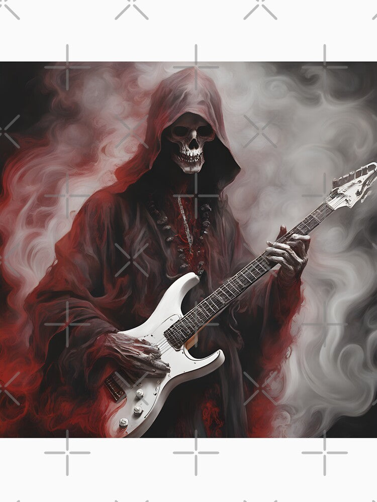 Rocking Skeleton Guitarist in Fiery Smoke by Abdu  Innovations