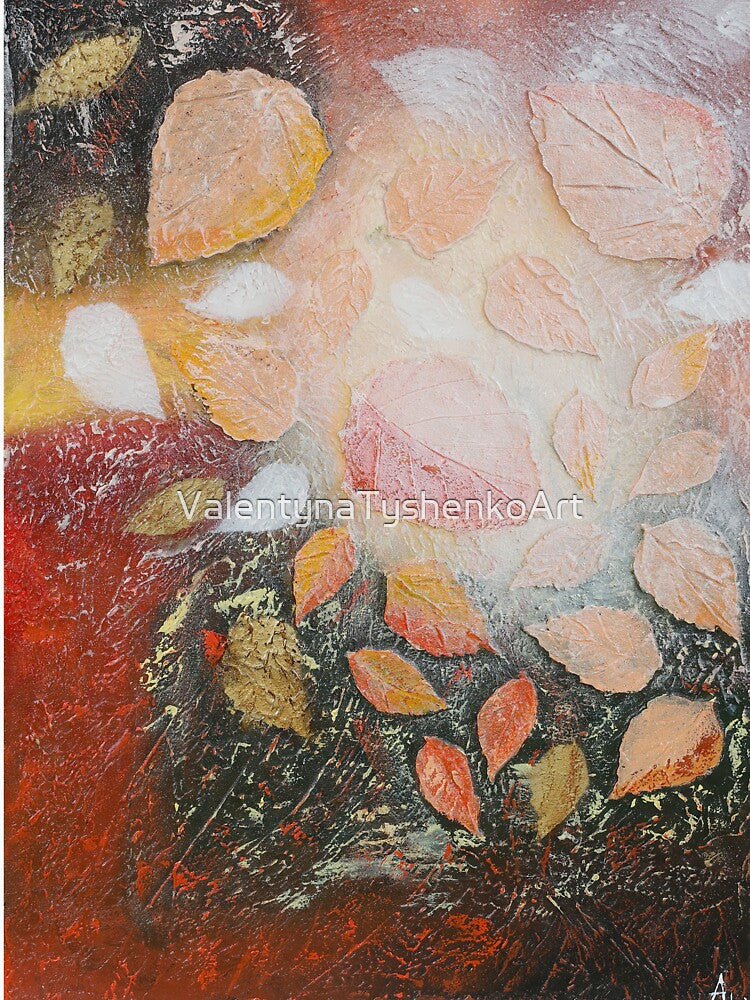 Autumn Leaves Abstract Painting | Textured Impasto Fall Wall Art by ValentynaTyshenkoArt
