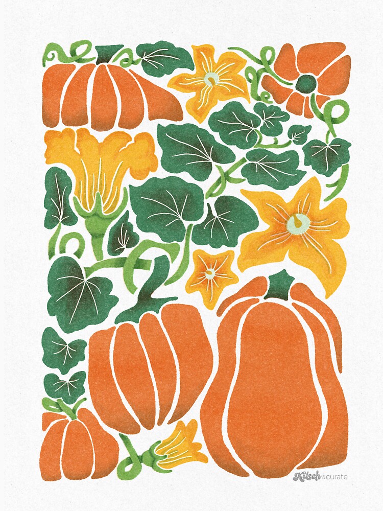 Pumpkins - Fall Floral by KitschandCurate
