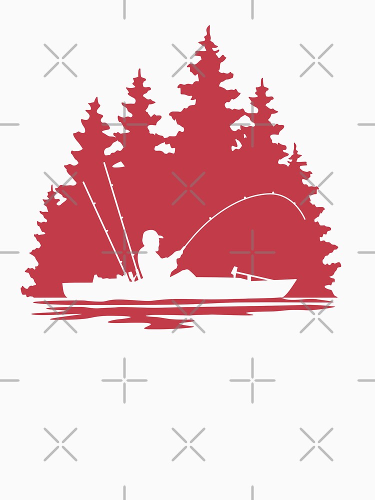 Kayak Fishing Rural Forest Scene Silhouette by Sam Morrison
