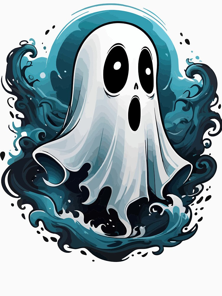 Cute Ghost in the Mist - Halloween Spooky Design by Artemyx Studio