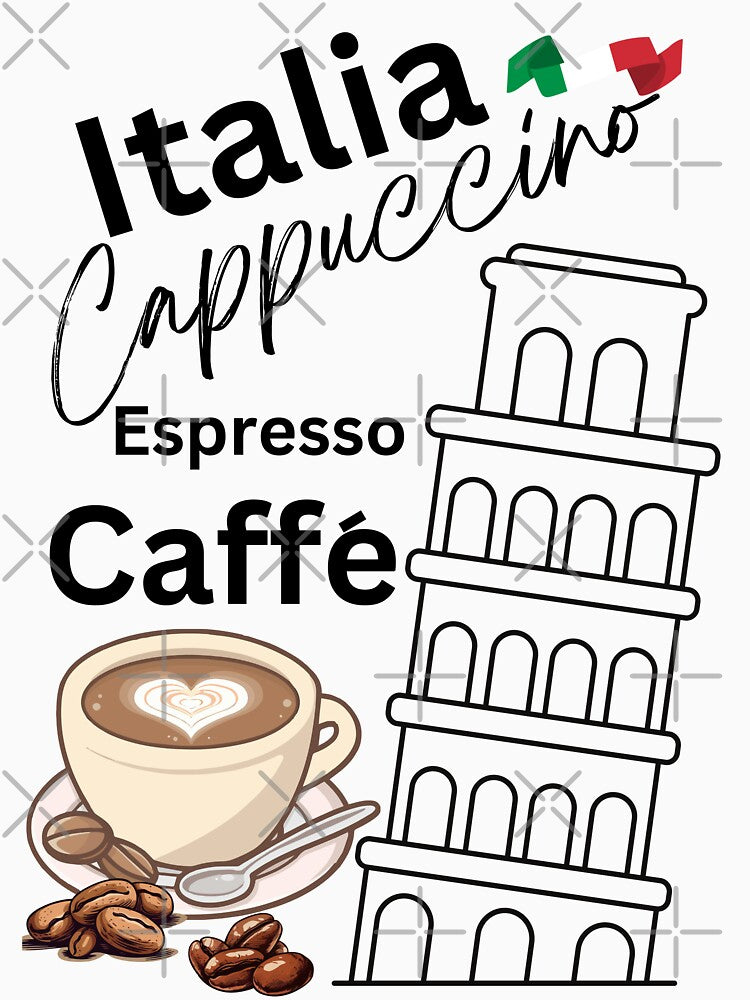 Experience the coffee shops, and culture of Italy by Tee Graphics Art Co.
