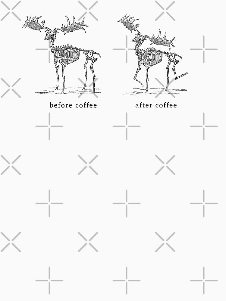 Before coffee after coffee moose skeleton by Marker7