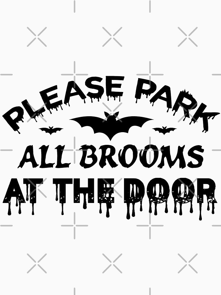 Funny Halloween Bat  Broom T-shirt by AYOUCHKA