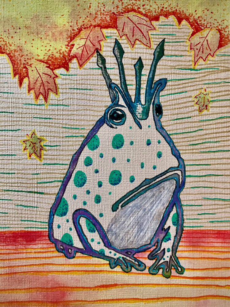 Autumn Crowned Pixie Frog by Cresil Art Werx