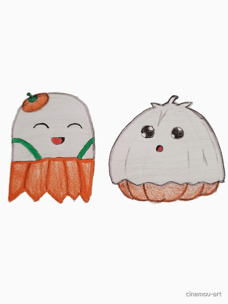 Ghost And Pumpkin Halloween by cinemou-art
