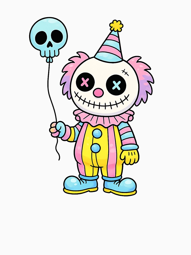 Cute Creepy Clown Illustration by SoftSproutstu