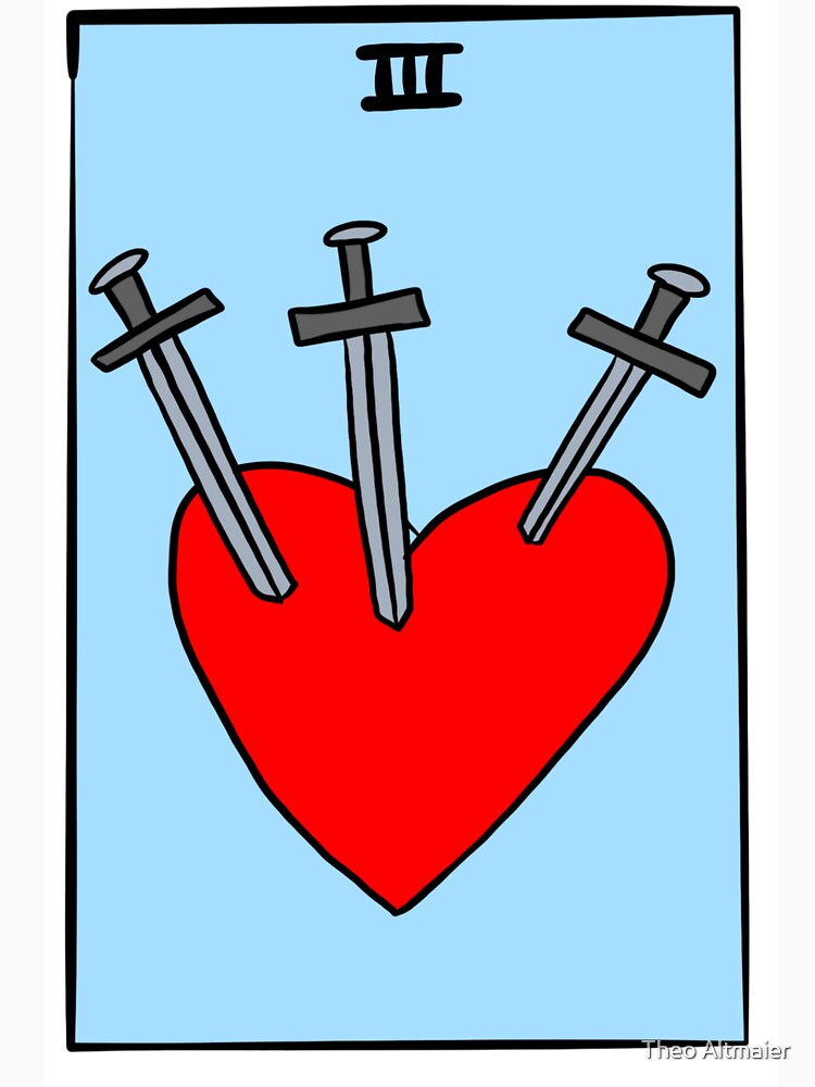 THREE OF SWORDS tarot card by Theo Altmaier