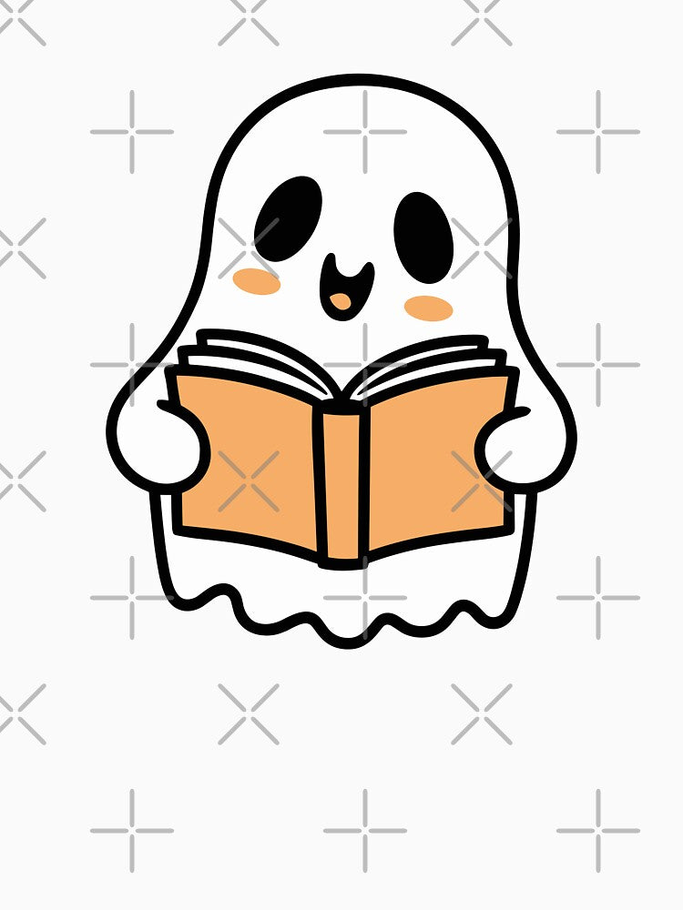 Cute Ghost Reading Book by theartfulaspie