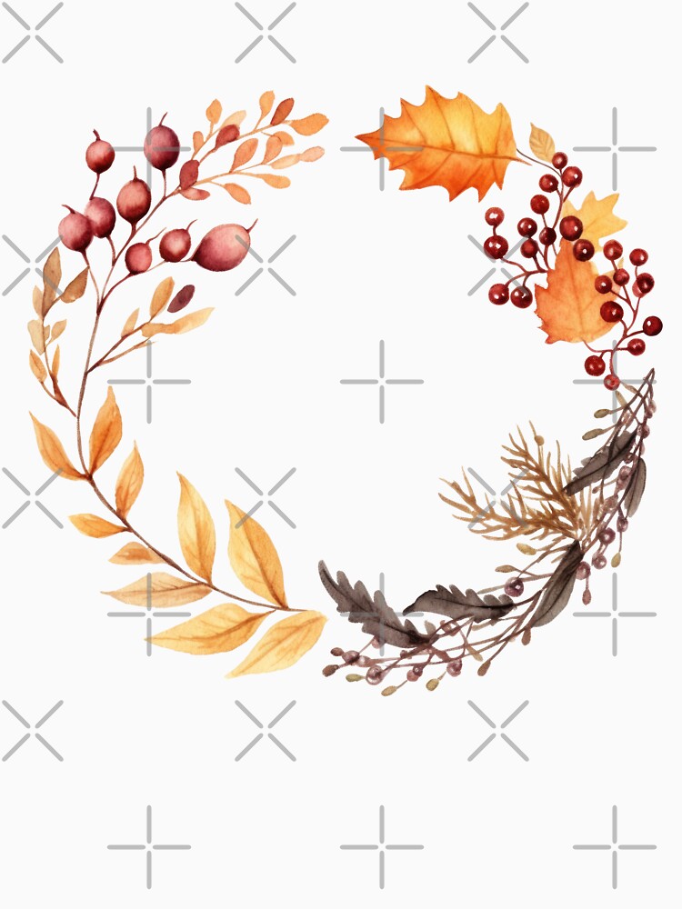 watercolor Fall foliage garlands illustration by ZAHARIA DANIELA