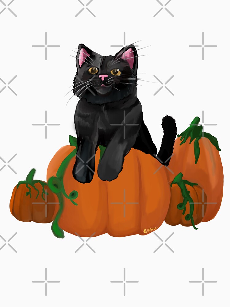 Black Cat at the Pumpkin Patch by Artful Byrd