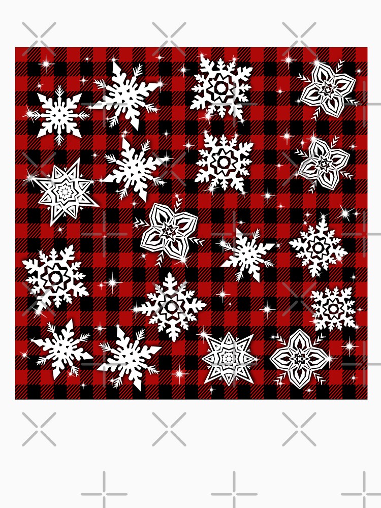 Snowflake Pattern, red and black, winter vibes, buffalo plaid by dalypdesign