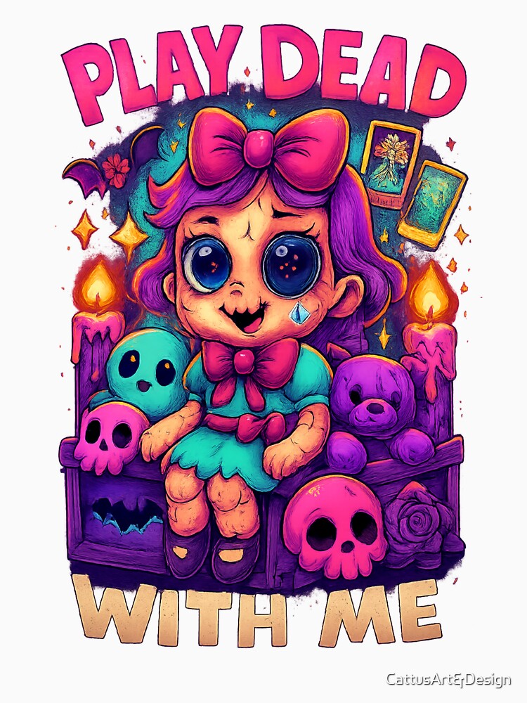 Pastel Goth T-Shirt – Haunted Doll Toybox Graphic Tee by CattusArt&Design