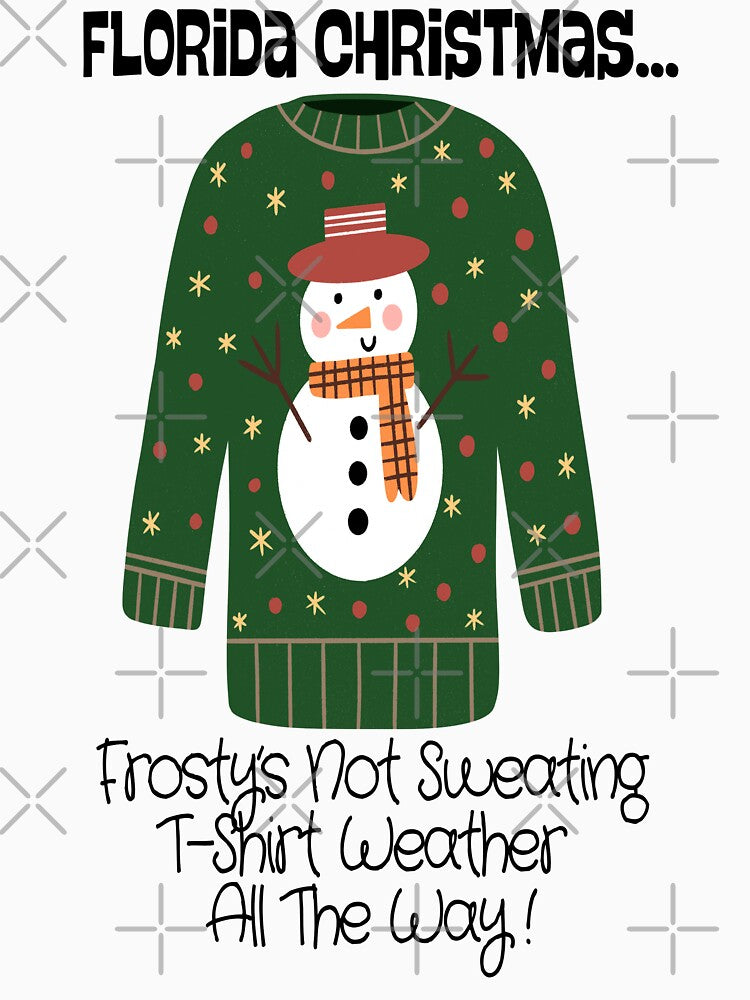 Florida Christmas Snowman | Funny Snowman Shirt for Tropical Holiday Celebrations | Cute Christmas Apparel by Gnome to Express