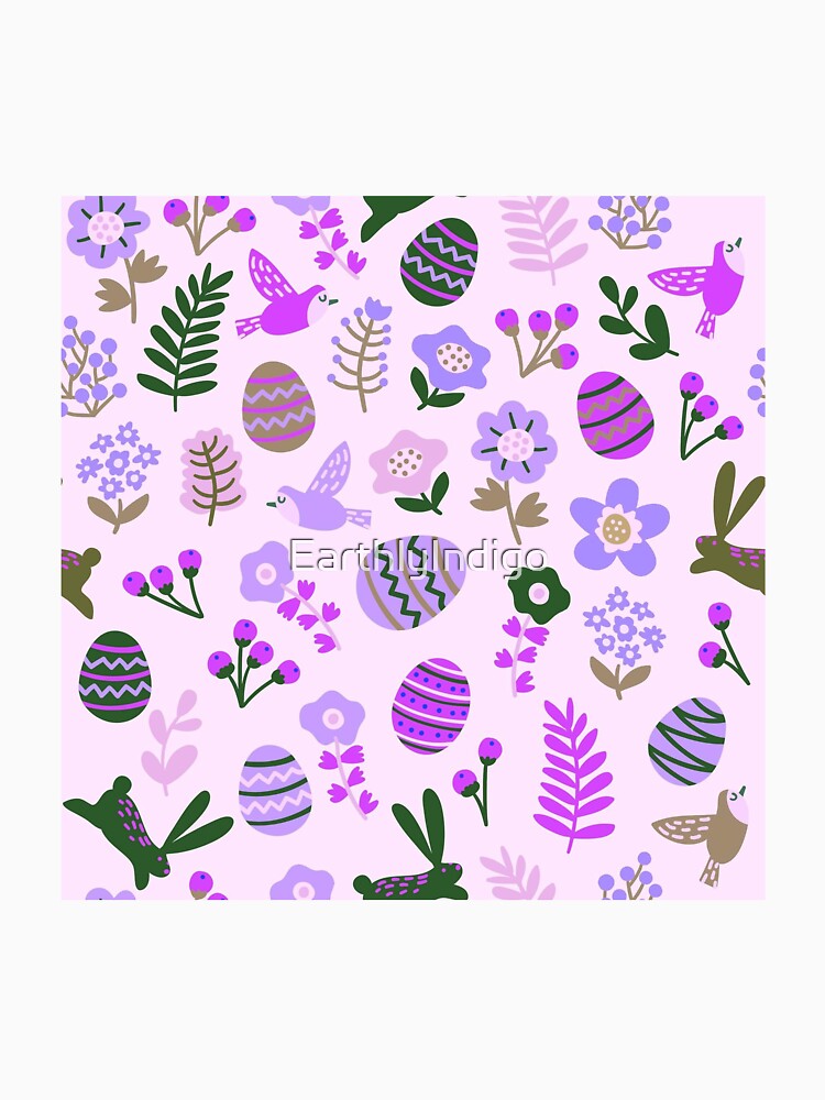Pastel Purple Easter Bunny Spring Pattern, Bunny Pattern by EarthlyIndigo