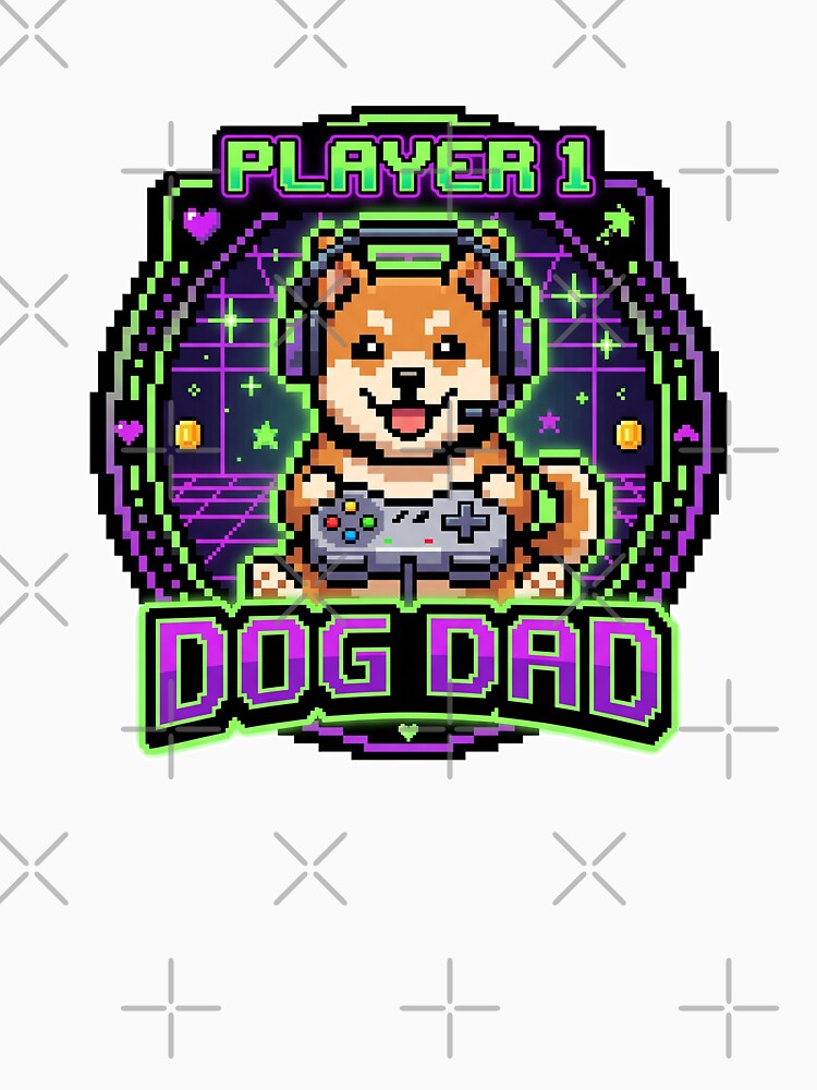 Gamer Dog Dad Shirt | Gaming Father Gift - Player 1 Dog Dad Controller by Osmose-Studio