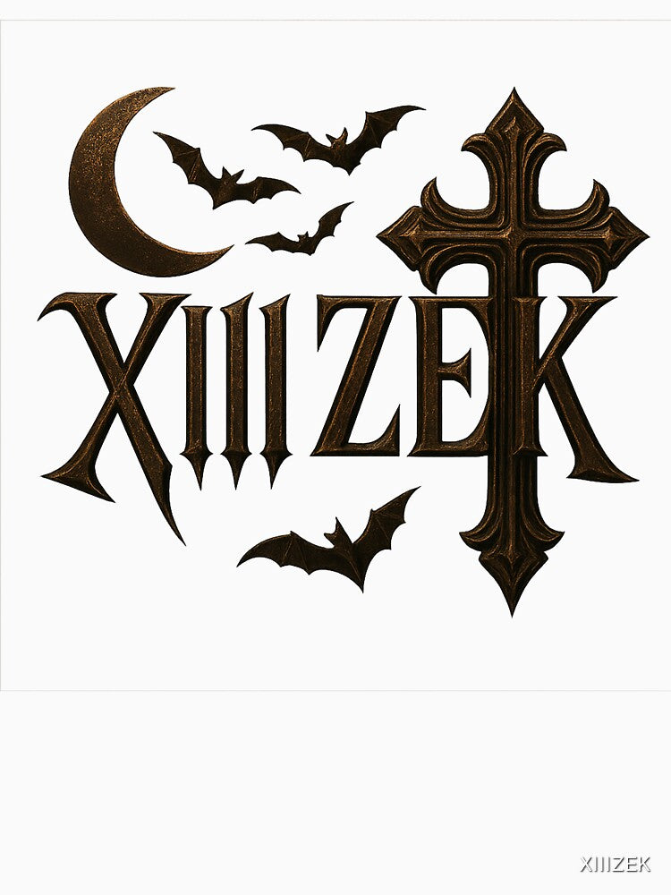 XIIIZEK Gothic Logo - Dark Metal Emblem with Bats and Moon by XIIIZEK