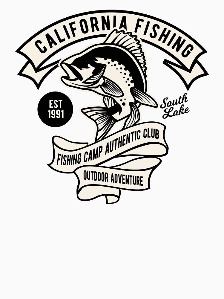 California Fishing, South Lake, Est 1991, Fishing Camp Authentic Club, Outdoor Adventure by DreamMaden