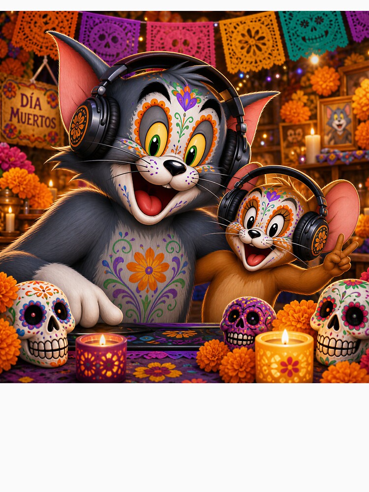 Tom and Jerry Dia De Los Muertos by Dale Barrett's Creations