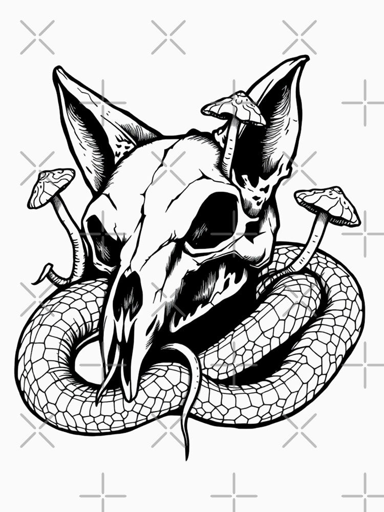 dog skull with snake by sowaibur