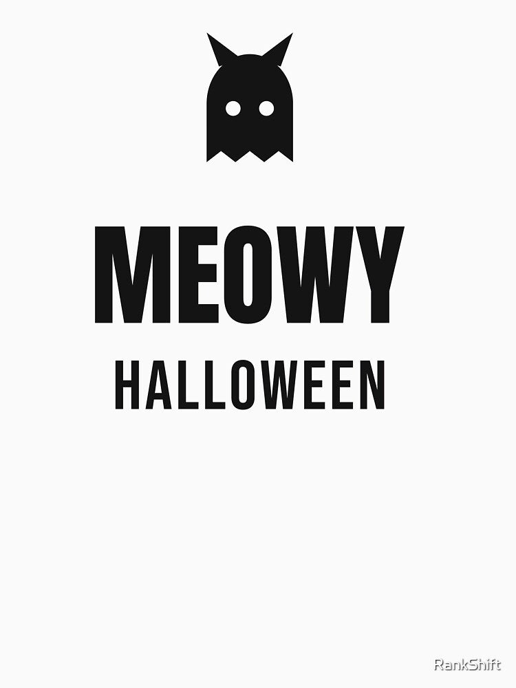 Meowy Halloween - Cute Ghost Cat Shirt by RankShift