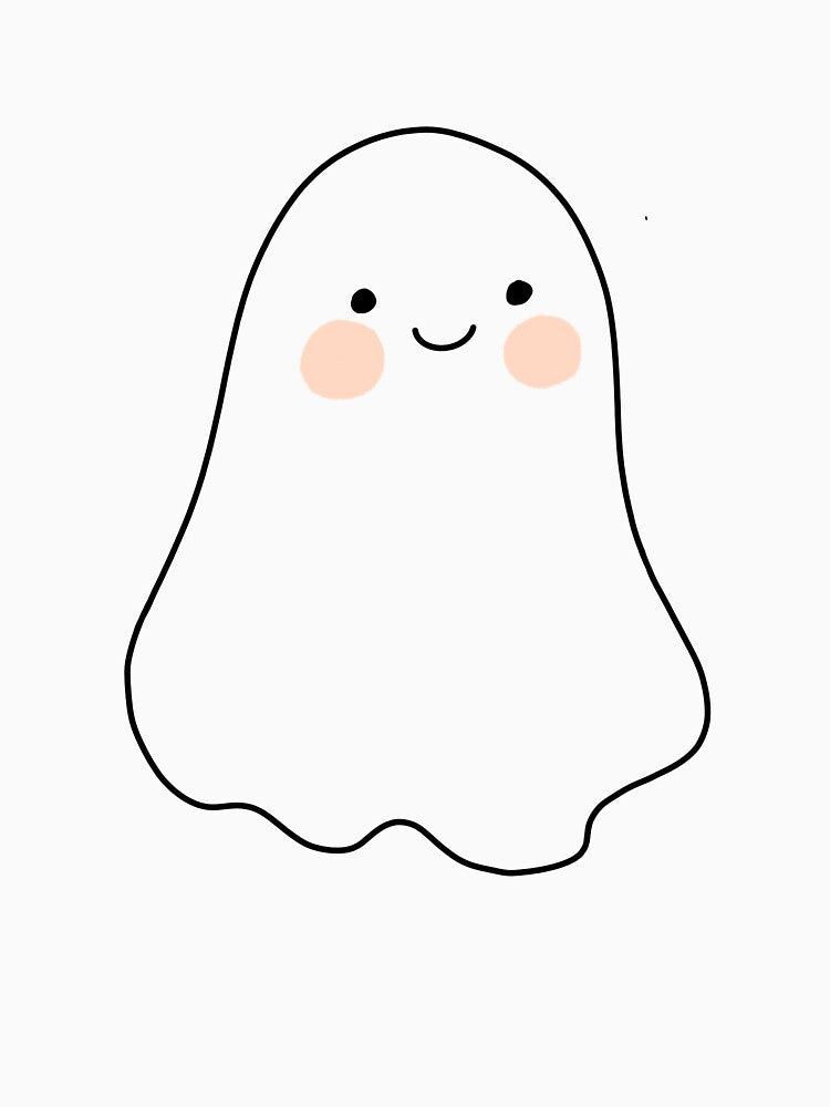 Cute Smiling Ghost Illustration – HelloVine Halloween Art by J