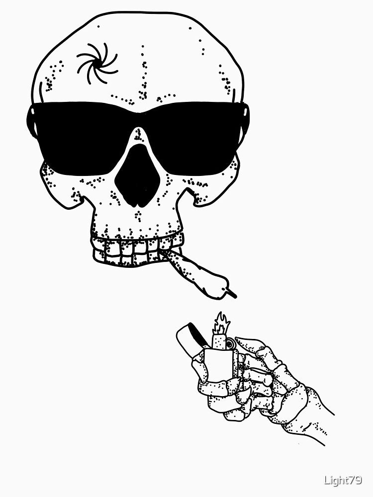 Skeleton Smoke Marijuana Joint by Light79