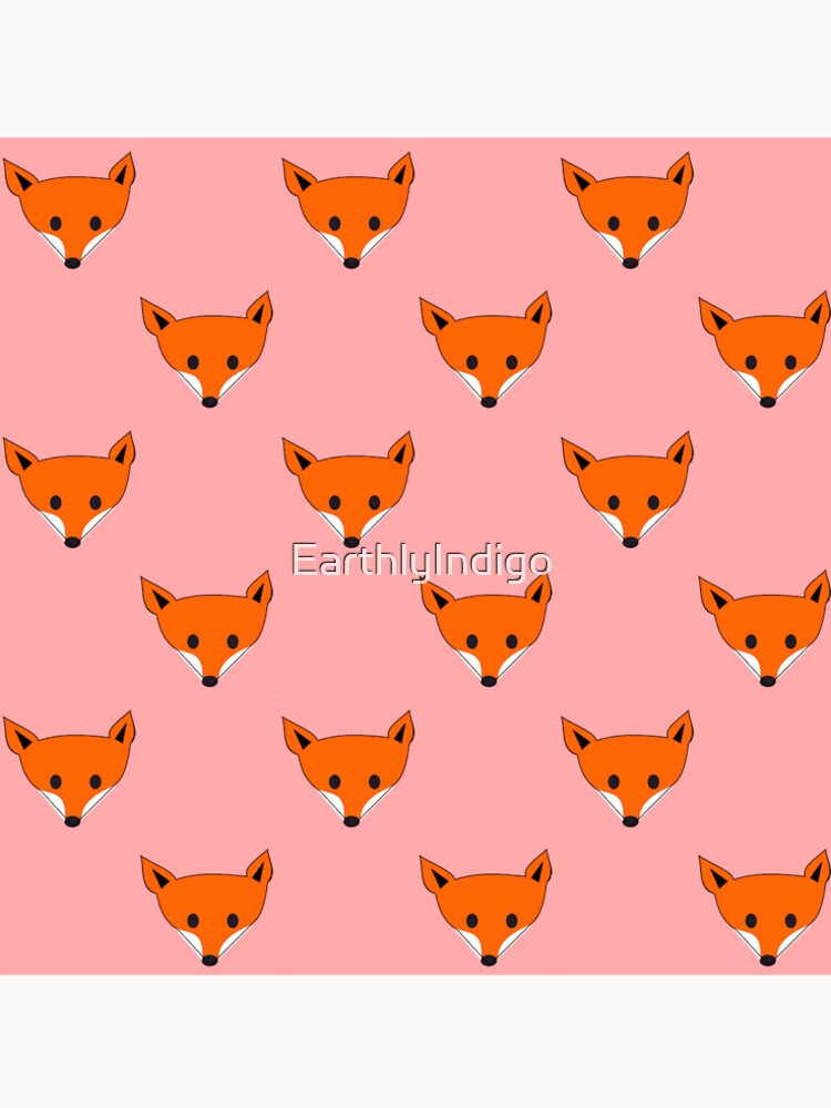 Pink and Orange Fox Pattern, Red Fox, Woodland Creature Fox by EarthlyIndigo