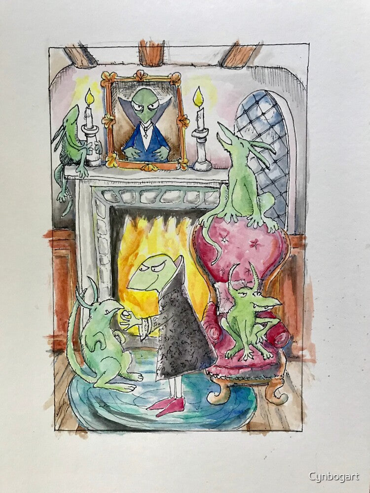 Cozy night by the fireplace by Cynbogart