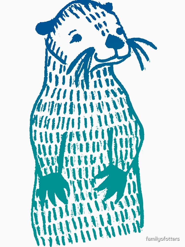 Cheeky Otter Standing - Hand drawn by familyofotters